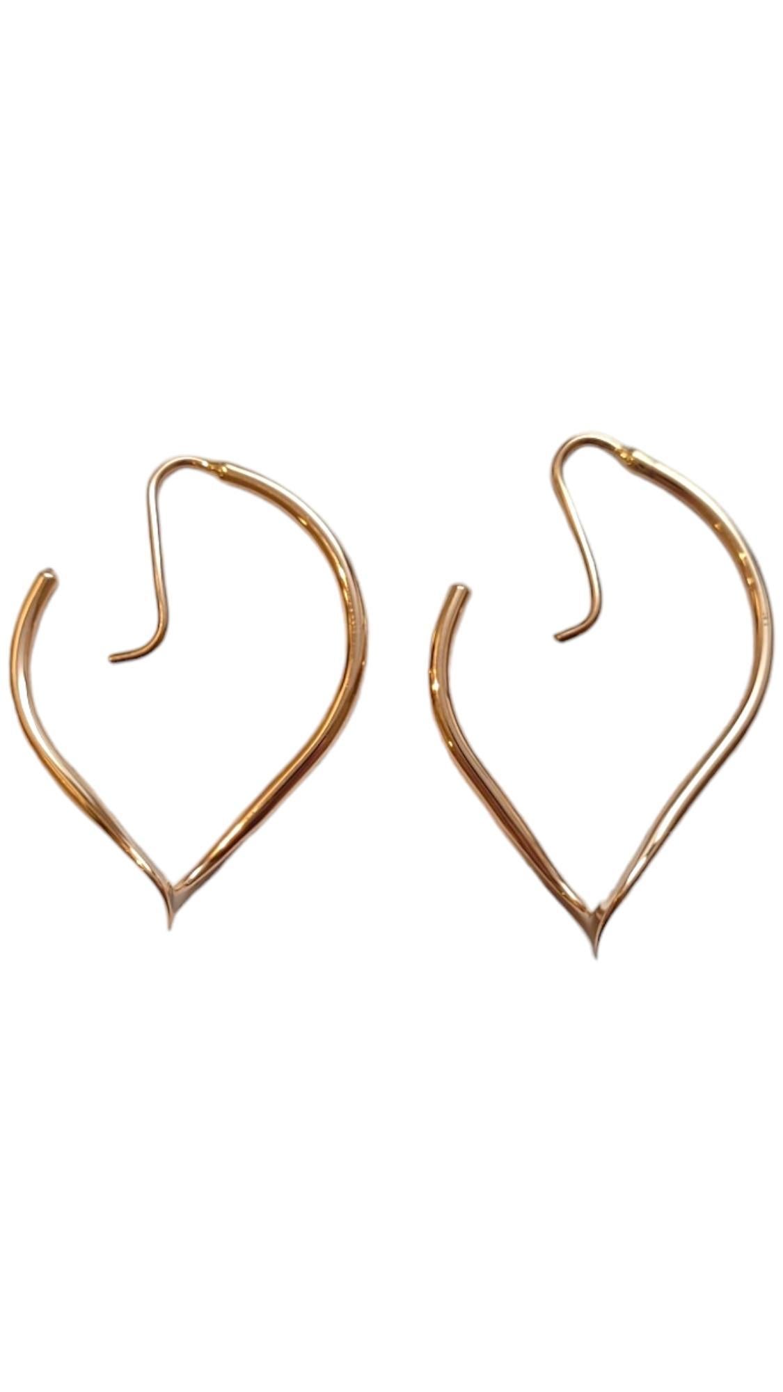 14K Yellow Gold Geometric Threader Earrings #18337 In Good Condition In Washington Depot, CT