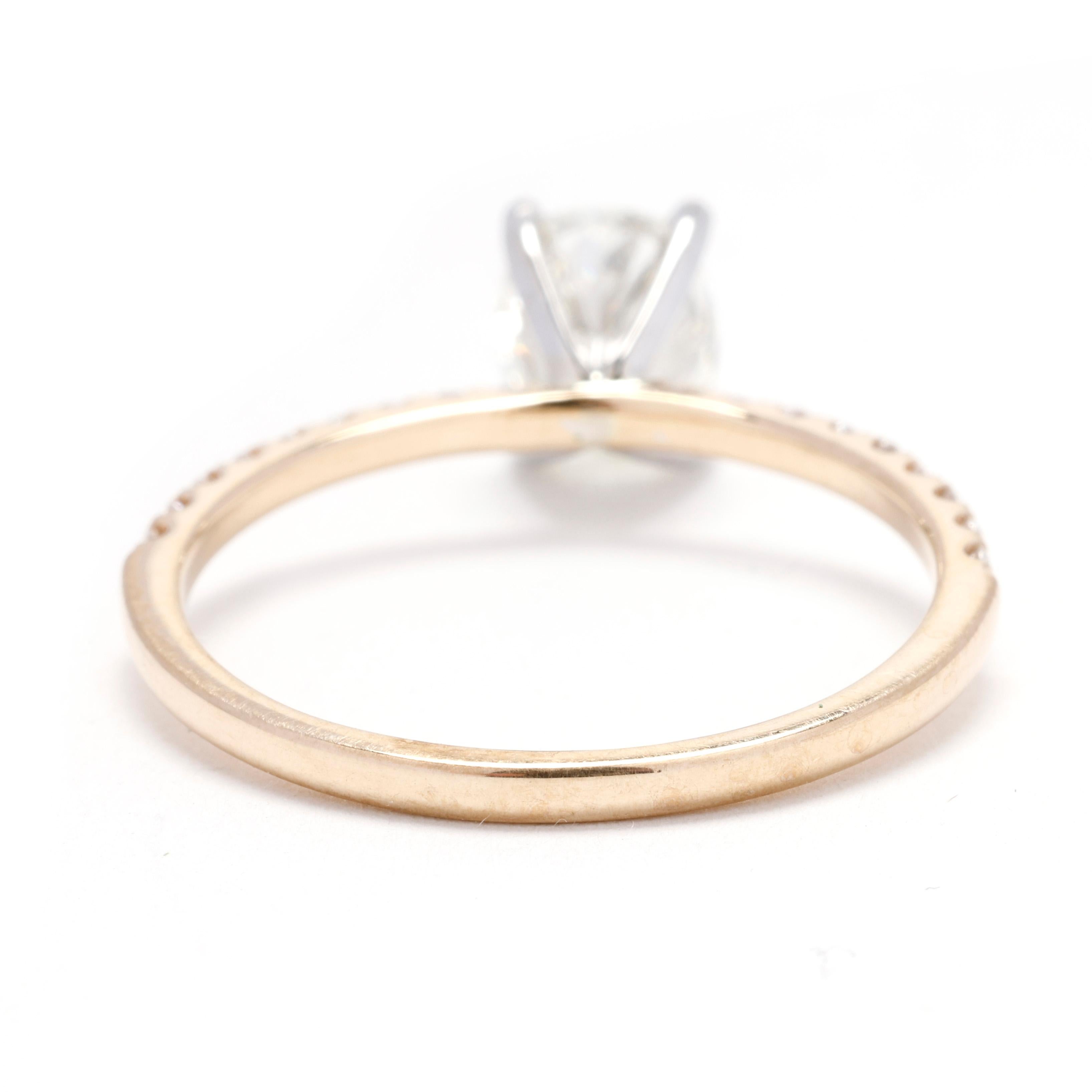 Oval Cut 14k Yellow Gold 1.31ctw Diamond Engagement Ring, Ring Size 8, GIA Certified For Sale