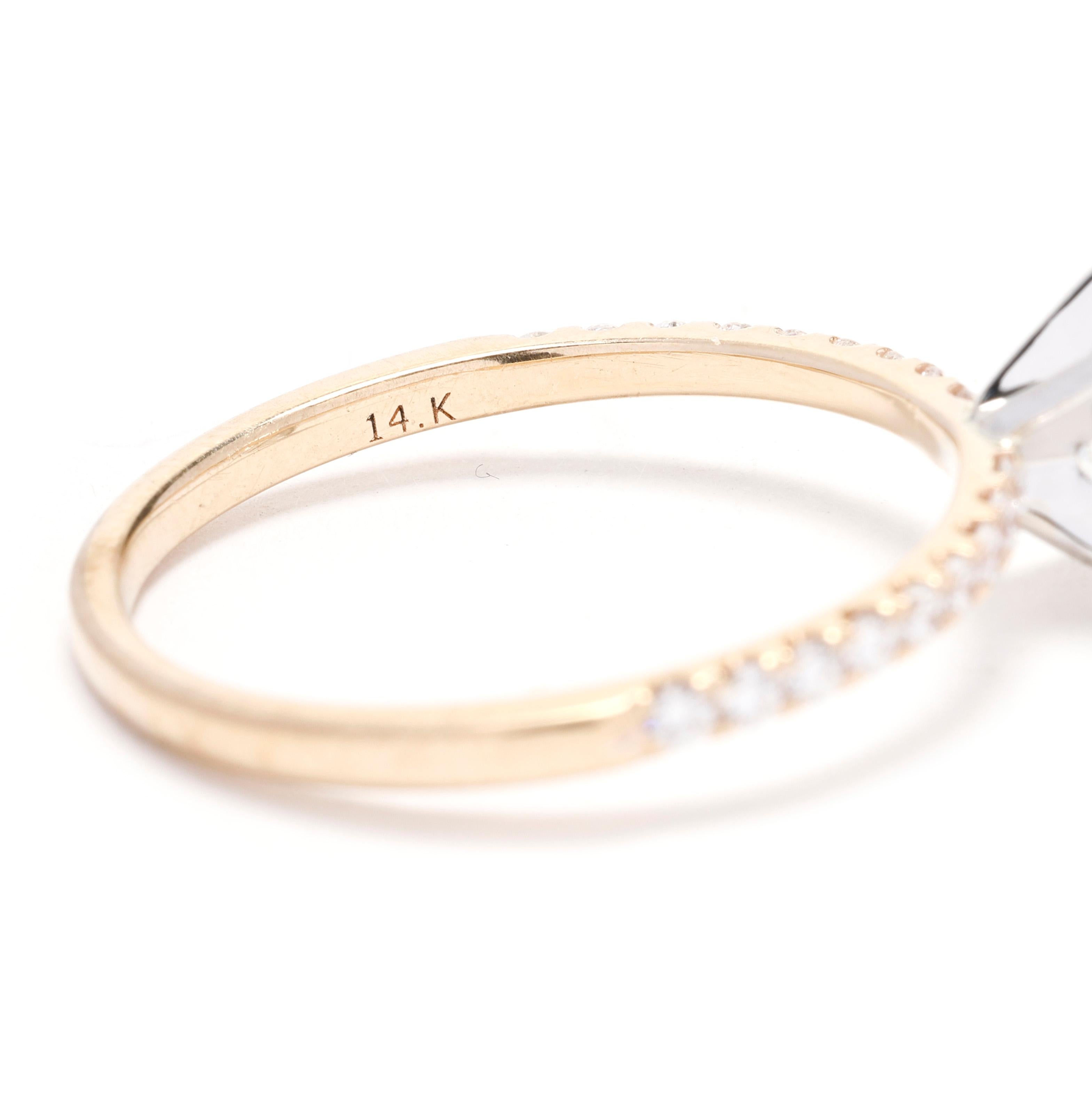 Women's or Men's 14k Yellow Gold 1.31ctw Diamond Engagement Ring, Ring Size 8, GIA Certified For Sale
