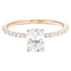 14k Yellow Gold GIA 1.31ctw Diamond Engagement Ring, Ring Size 8