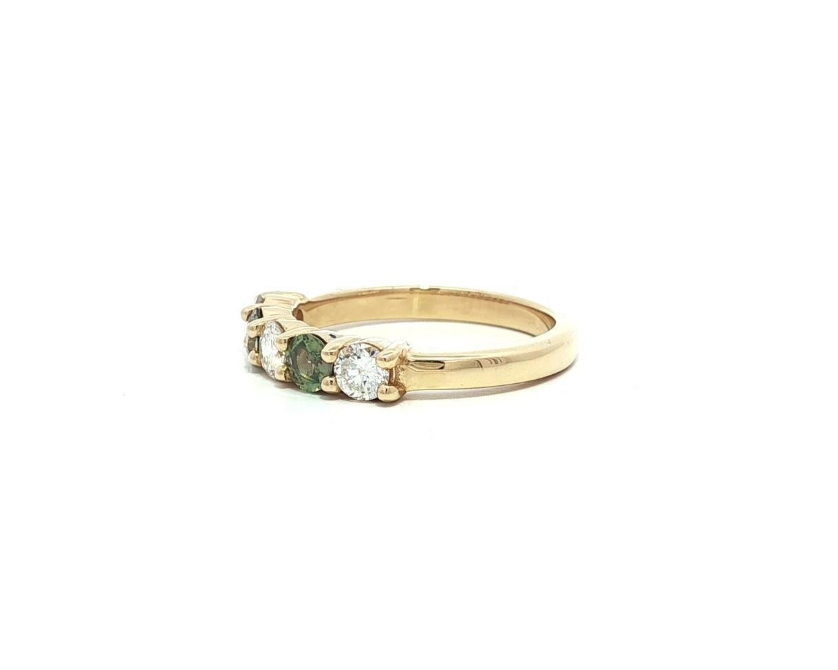 Bague en or jaune 14k GIA Brazil ColorChange Diamond Alexandrite Low Profile Band Ring en vente 6