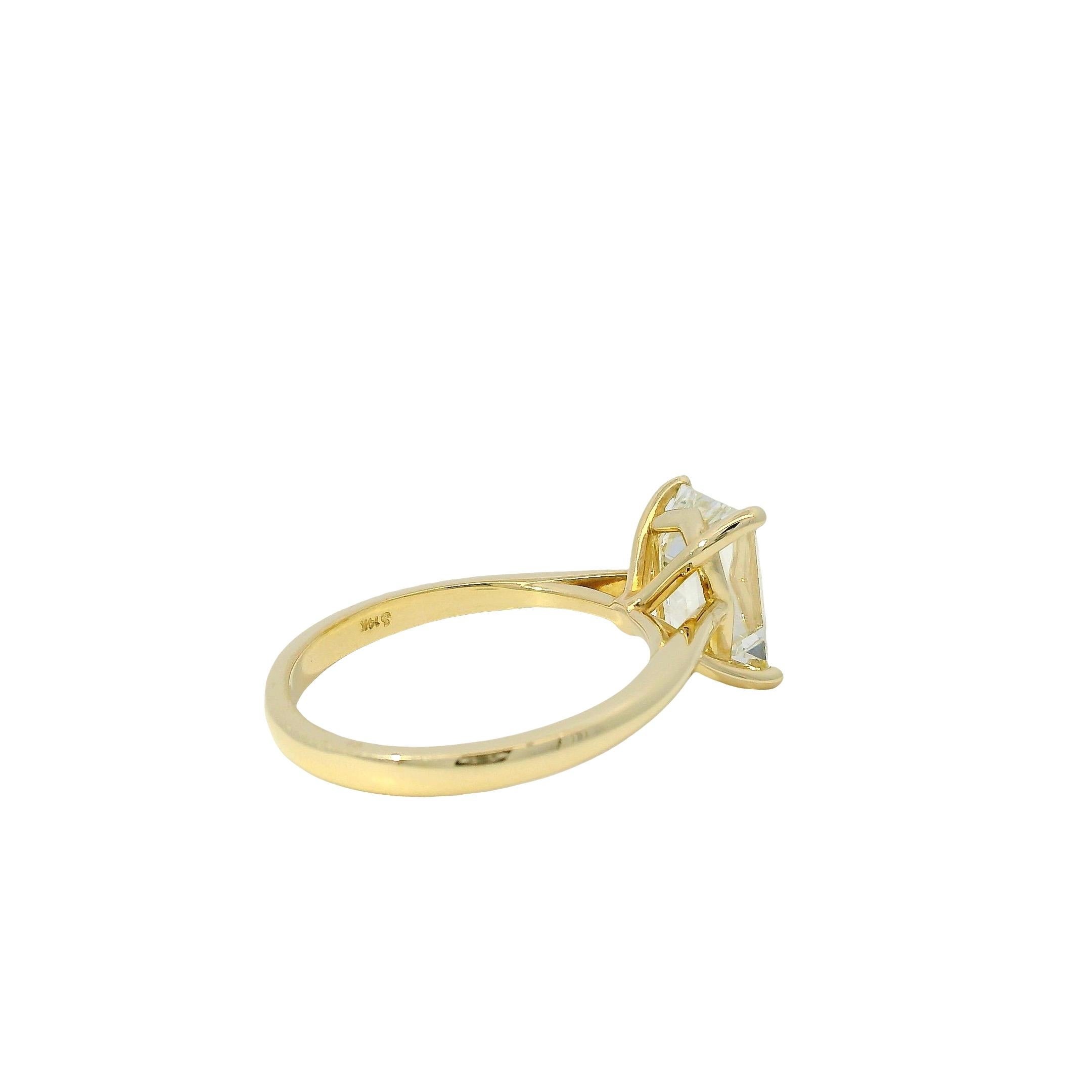 14k Gelbgold GIA zertifiziert 2,39ct Emerald Cut Verlobungsring im Angebot 28