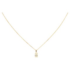 14K Yellow Gold GIA Certified Diamond Pendant Necklace