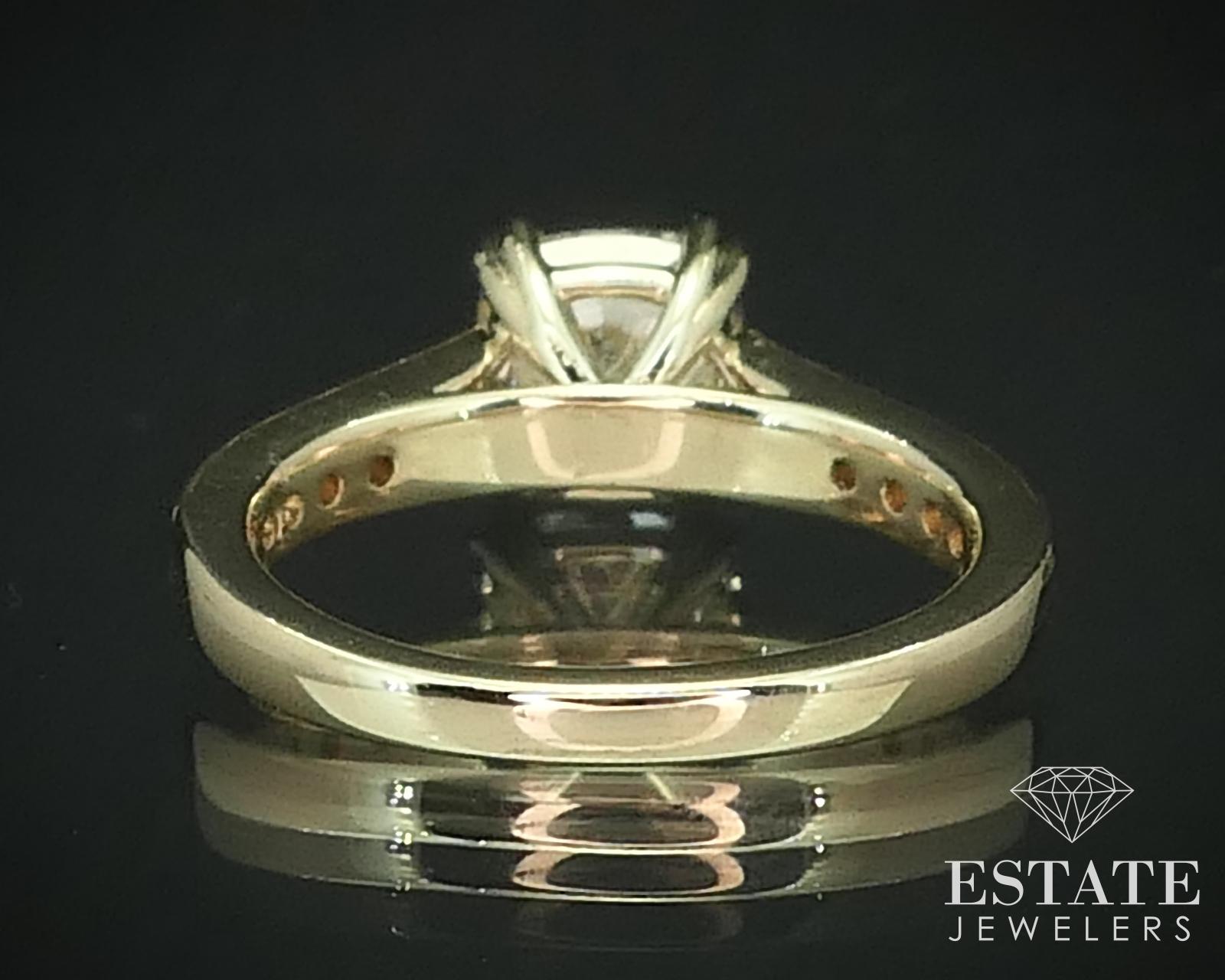 14k Yellow Gold GIA Cushion Natural 2.18ct Diamond Engagement Ring 4.6g i15485 In Good Condition For Sale In Toledo, OH
