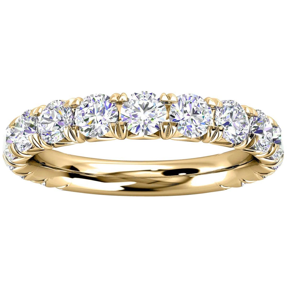 For Sale:  14k Yellow Gold GIA French Pave Diamond Ring '1 1/2 Ct. Tw'
