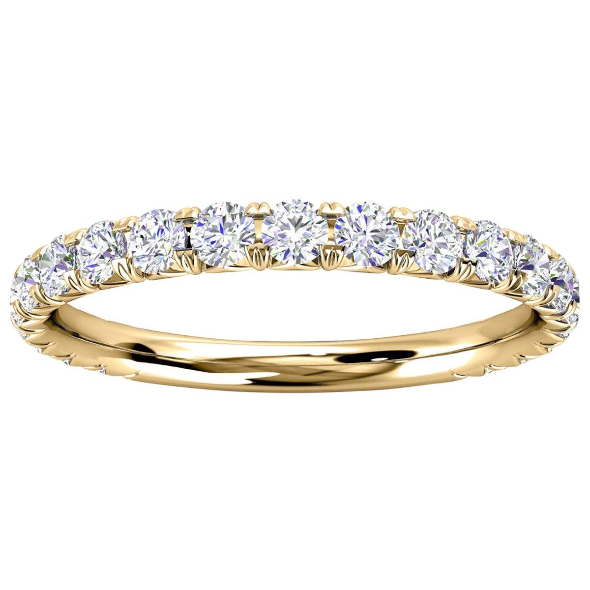 14 Karat Gelbgold Gia Französischer Pavé-Diamantring '1/2 Ct. tw'