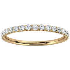 14k Yellow Gold GIA French Pave Diamond Ring '1/3 Ct. tw'