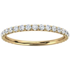 14k Gelbgold GIA Französischer Pavé-Diamantring '1/3 Ct. tw'