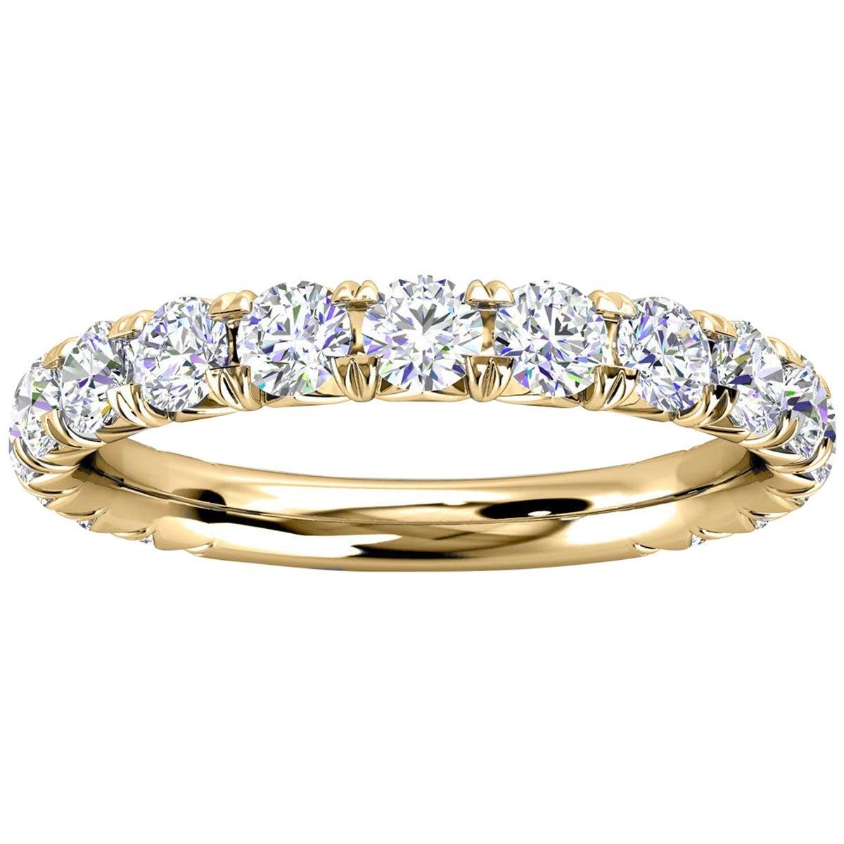 For Sale:  14k Yellow Gold GIA French Pave Diamond Ring '1 Ct. Tw'