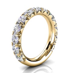 14K Yellow Gold GIA French Pave Diamond Ring '2 Ct. Tw'