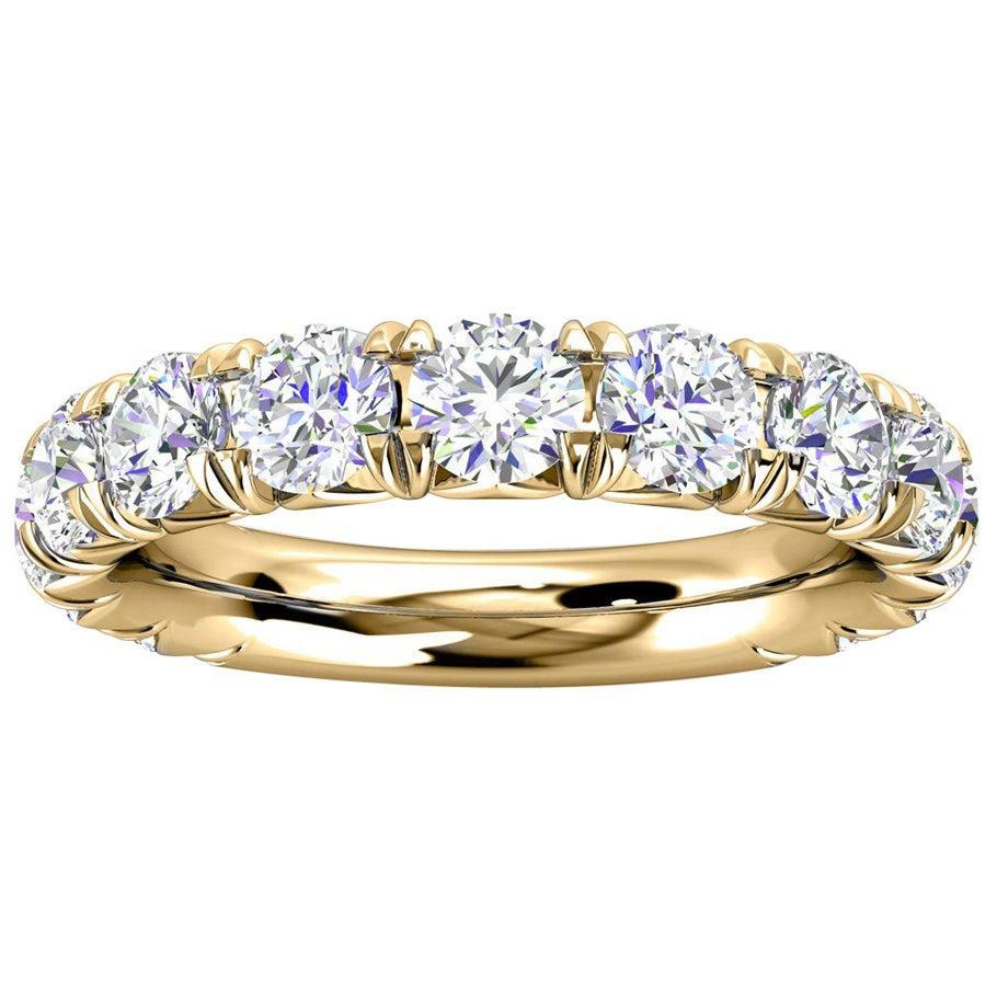 14 Karat Gelbgold GIA französischer Pavé-Diamant Ring '2 Ct. „Cow's