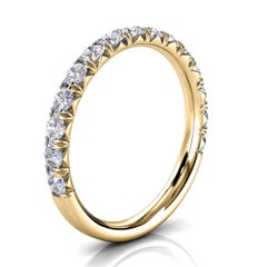 14k Yellow Gold GIA French Pave Diamond Ring '3/4 Ct. Tw'