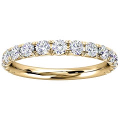 14k Yellow Gold GIA French Pave Diamond Ring '3/4 Ct. Tw'