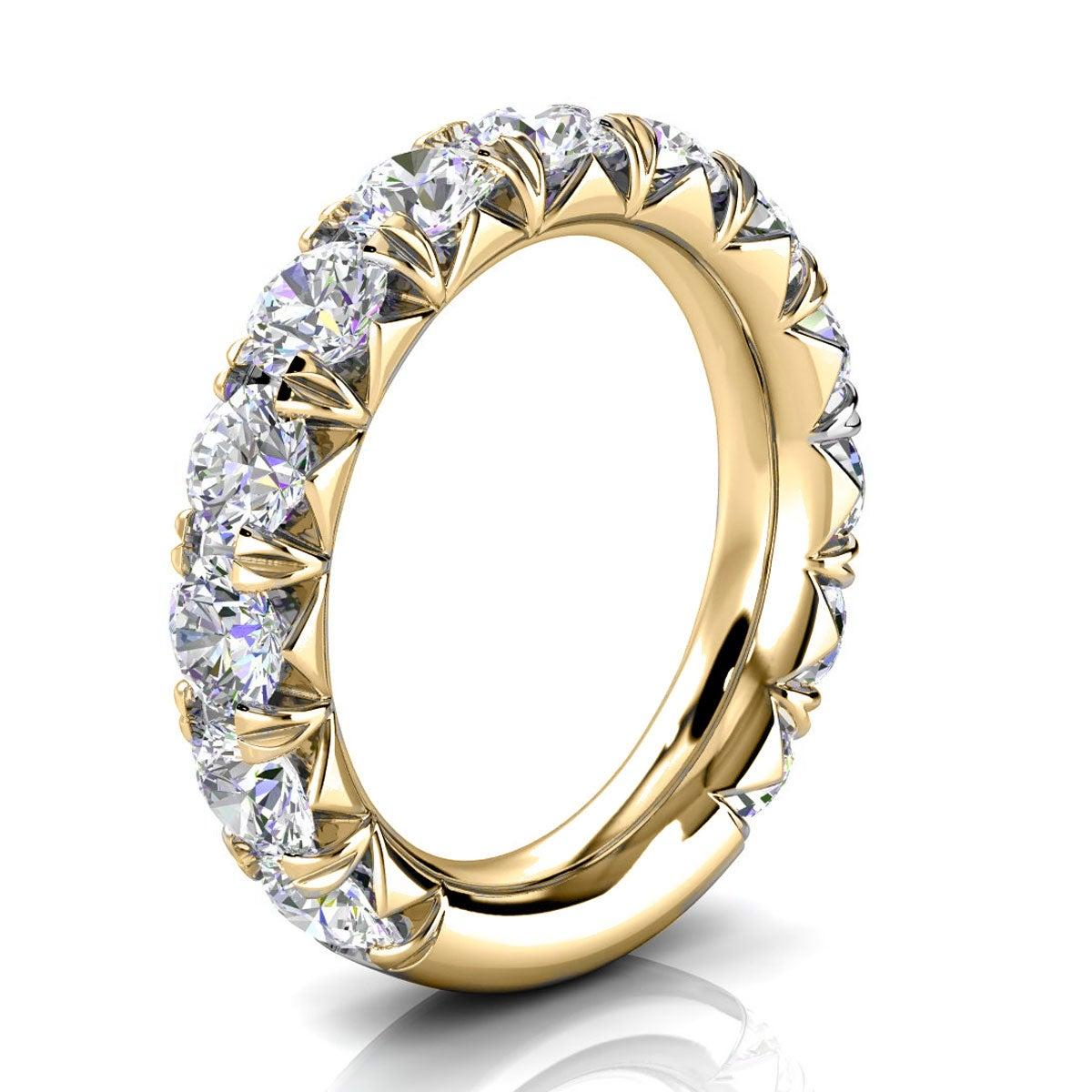 For Sale:  14K Yellow Gold GIA French Pave Diamond Ring '3 Ct. Tw' 2