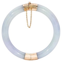 Bracciale con cerniera in oro giallo 14k con classificazione GIA di tipo A in giadeite