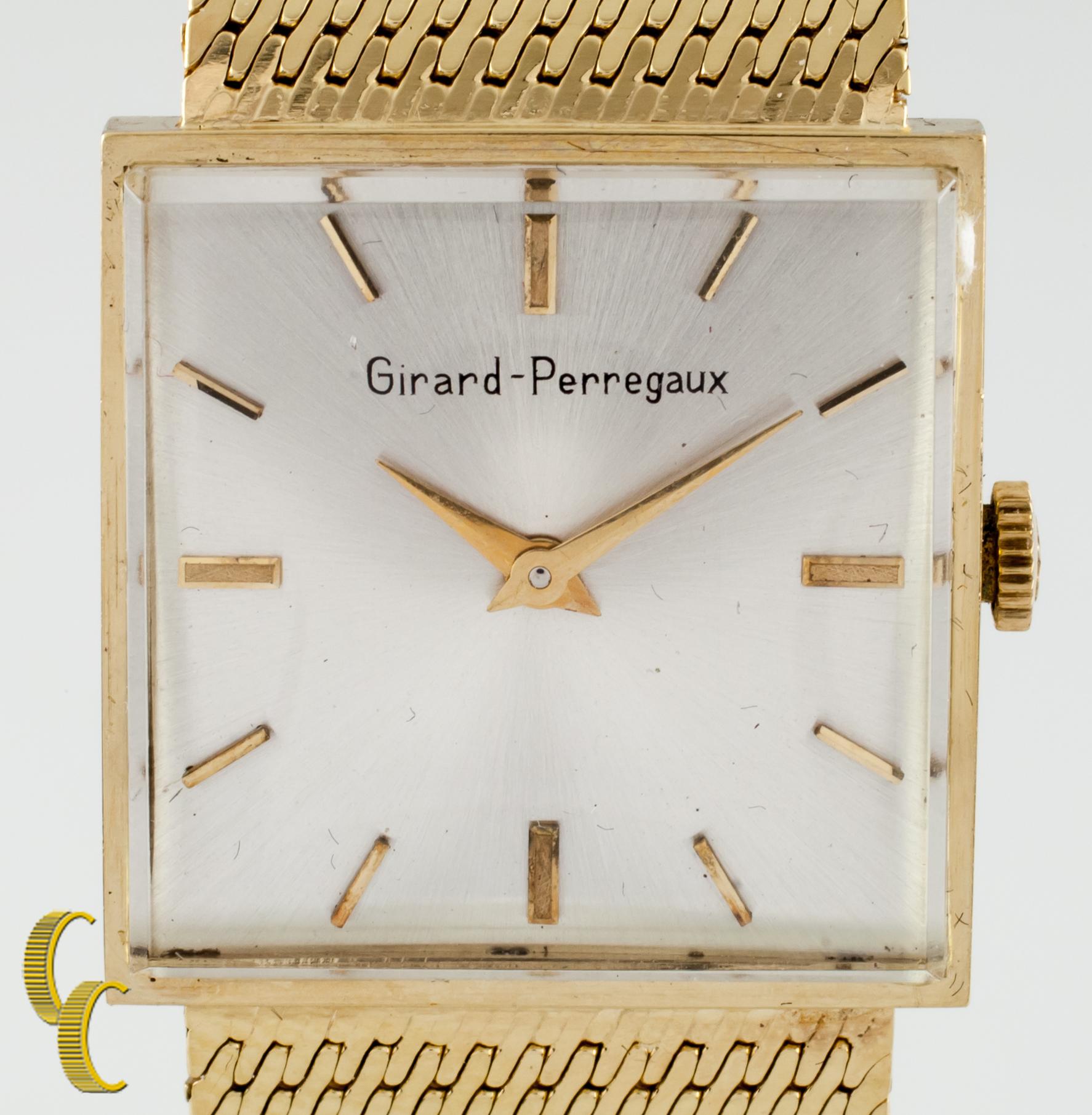 14k Yellow Gold Girard-Perregaux Vintage Hand-Winding Watch w/ Gold Mesh Band In Good Condition In Sherman Oaks, CA