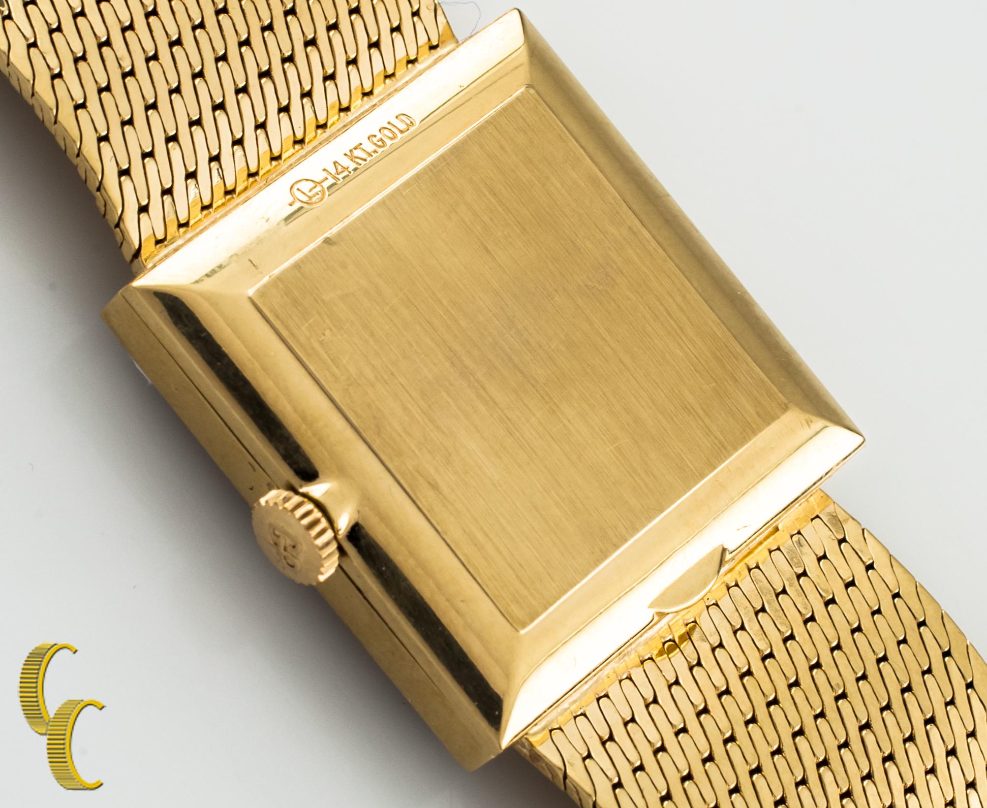 14k Yellow Gold Girard-Perregaux Vintage Hand-Winding Watch w/ Gold Mesh Band 2