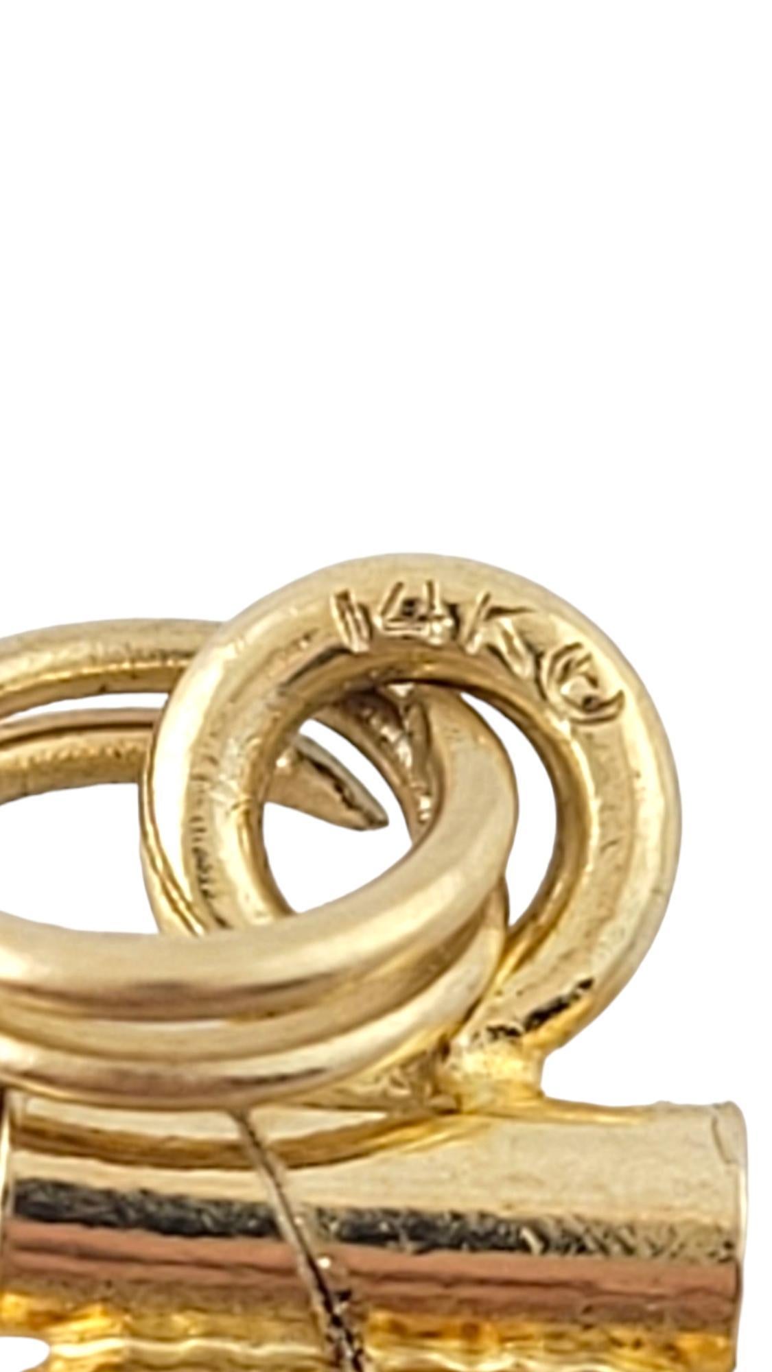 14 Karat Gelbgold Glas-Anhänger mit Goldflakes #16944 1