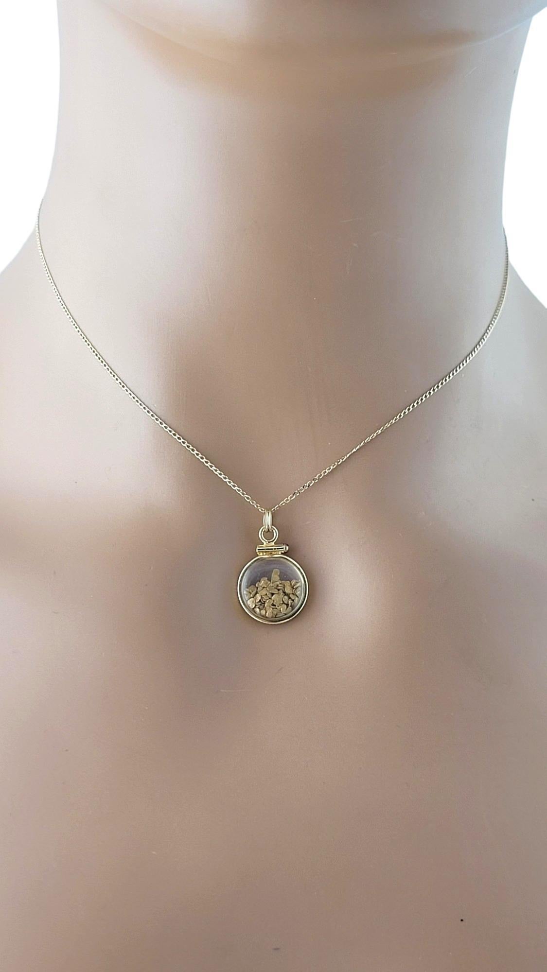 14 Karat Gelbgold Glas-Anhänger mit Goldflakes #16944 3