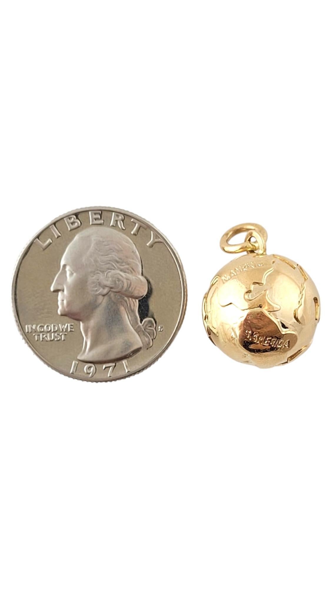 14K Yellow Gold Globe Charm #16910 For Sale 2