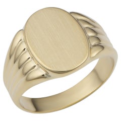 14K Yellow Gold Gold Oval Signet Ring