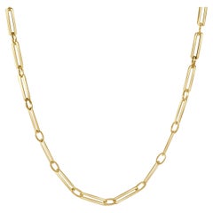 14K Yellow Gold Gold Paperclip Link Chain for Her