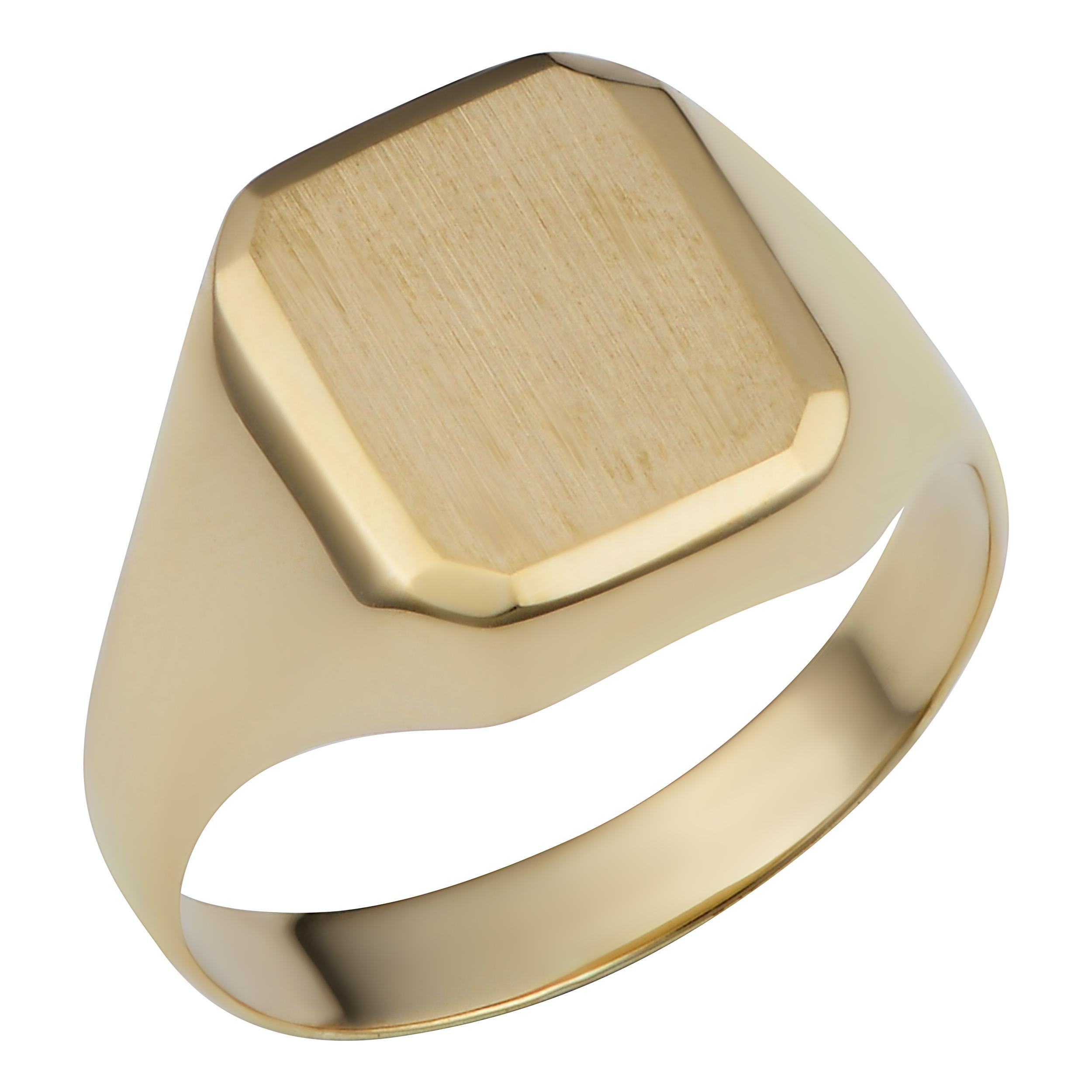 14K Yellow Gold Gold Rectangular Signet Ring In New Condition For Sale In Great neck, NY