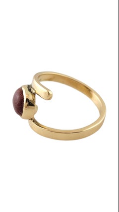 14K Yellow Gold Gold Stone Ring Size 5.5 #15196
