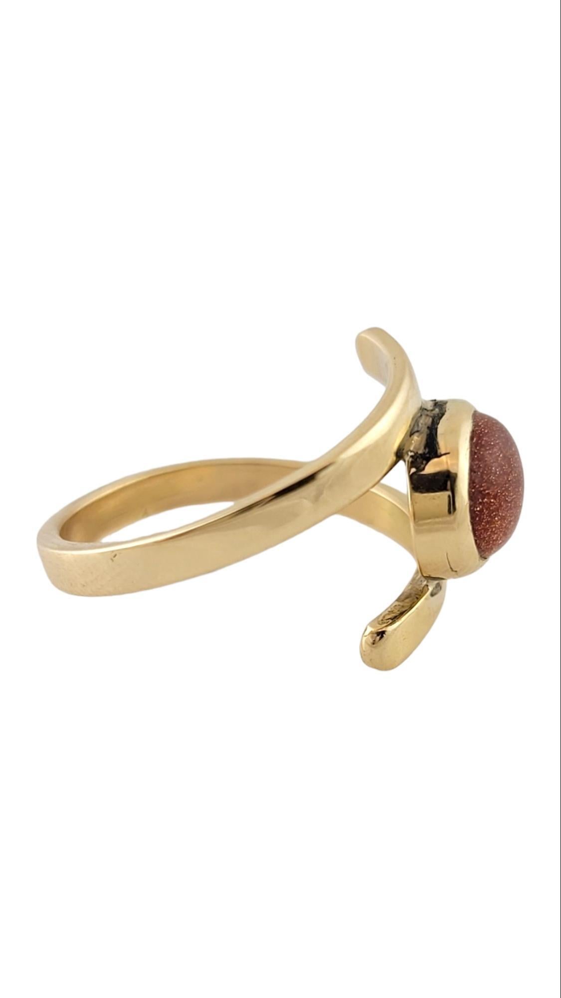 14K Yellow Gold Gold Stone Ring Size 5.5 #15196 In Good Condition For Sale In Washington Depot, CT