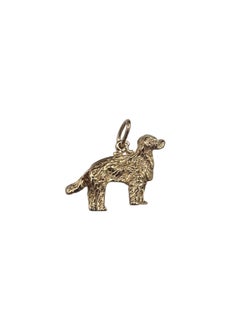 14K Yellow Gold Golden Retriever Dog Charm #24866