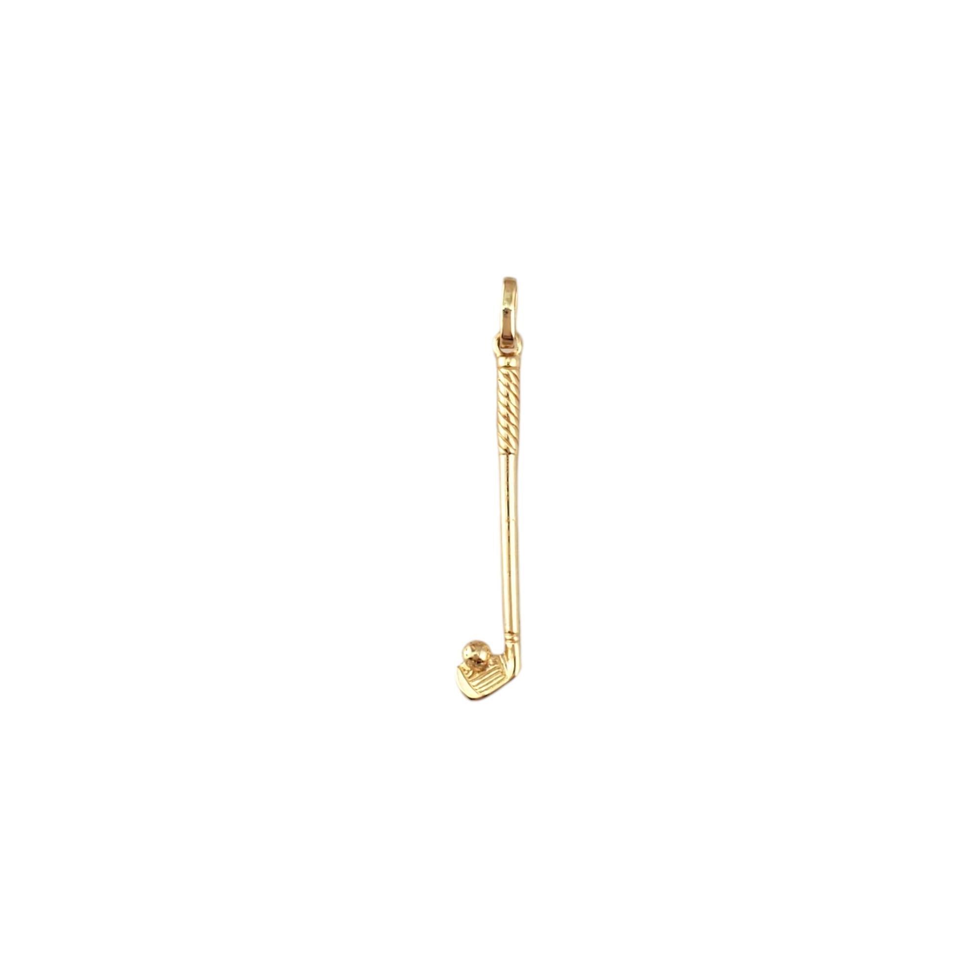 Charm en or jaune 14K pour club de golf 

Cette breloque de club de golf miniature capture l'essence du jeu, parfaite pour toute collection d'amateurs de golf. 

Poinçon : RVL 14K 

Poids : 0,9 g/ 0,6 dwt.

Taille : 28,6 mm X 5,1 mm X 2,1 mm

Très