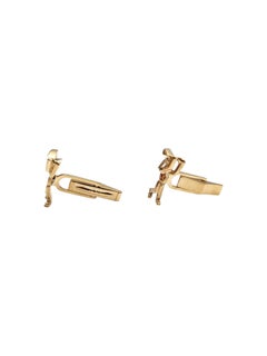 14K Yellow Gold Golfing Man Cuff Links #25393