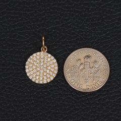 14K Gelbgold abgestufte 0,47ct natürliche Diamant Cluster Disc Anhänger für Geschenk
