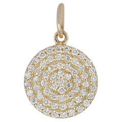14K Gelbgold abgestufte 0,47ct natürliche Diamant Cluster Disc Anhänger für Geschenk