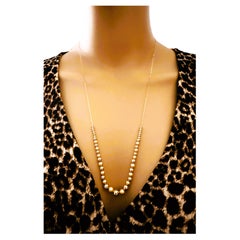 14k Gelbgold abgestufte Perlen-Halskette 24 Zoll