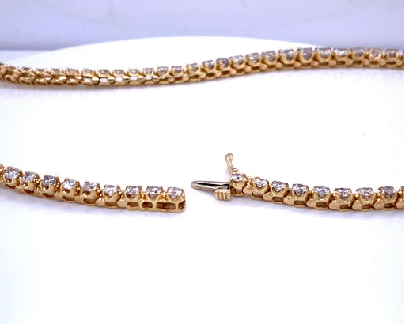 yellow gold tennis necklace