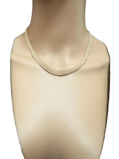 14k Yellow Gold Graduated Wove Aurafin Italian Necklace 16 Inches