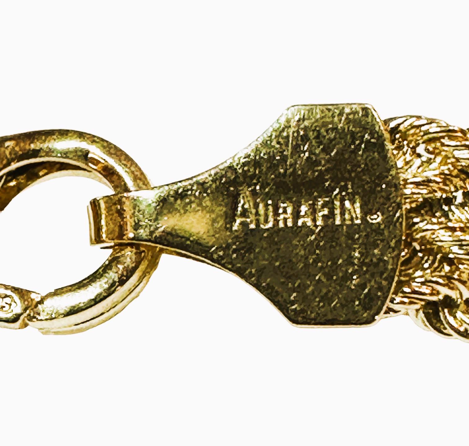 14k Yellow Gold Graduated Wove Aurafin Italian Necklace 16 Inches In Excellent Condition In Eagan, MN