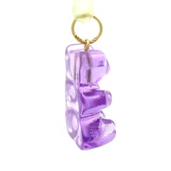 14k Yellow Gold Grape Purple Resin Gummy Bear Charm