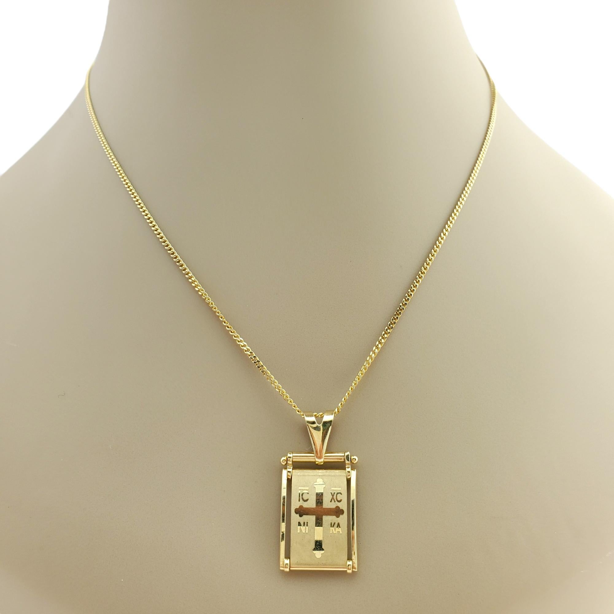 14 Karat Gelbgold Griechisches Kreuz-Anhänger im Zustand „Gut“ in Washington Depot, CT