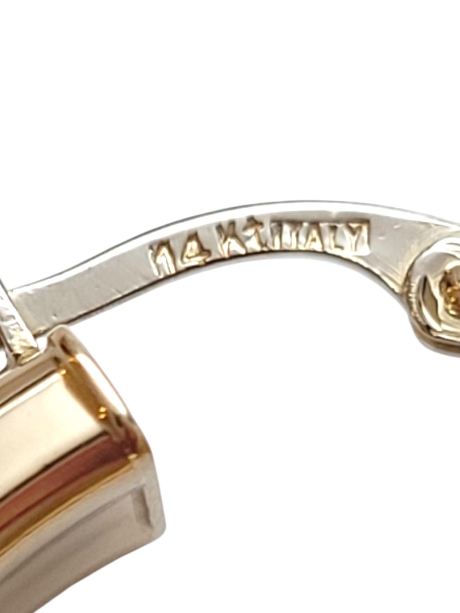 14K Yellow Gold Greek Key Hoop Earrings #21946 For Sale 2