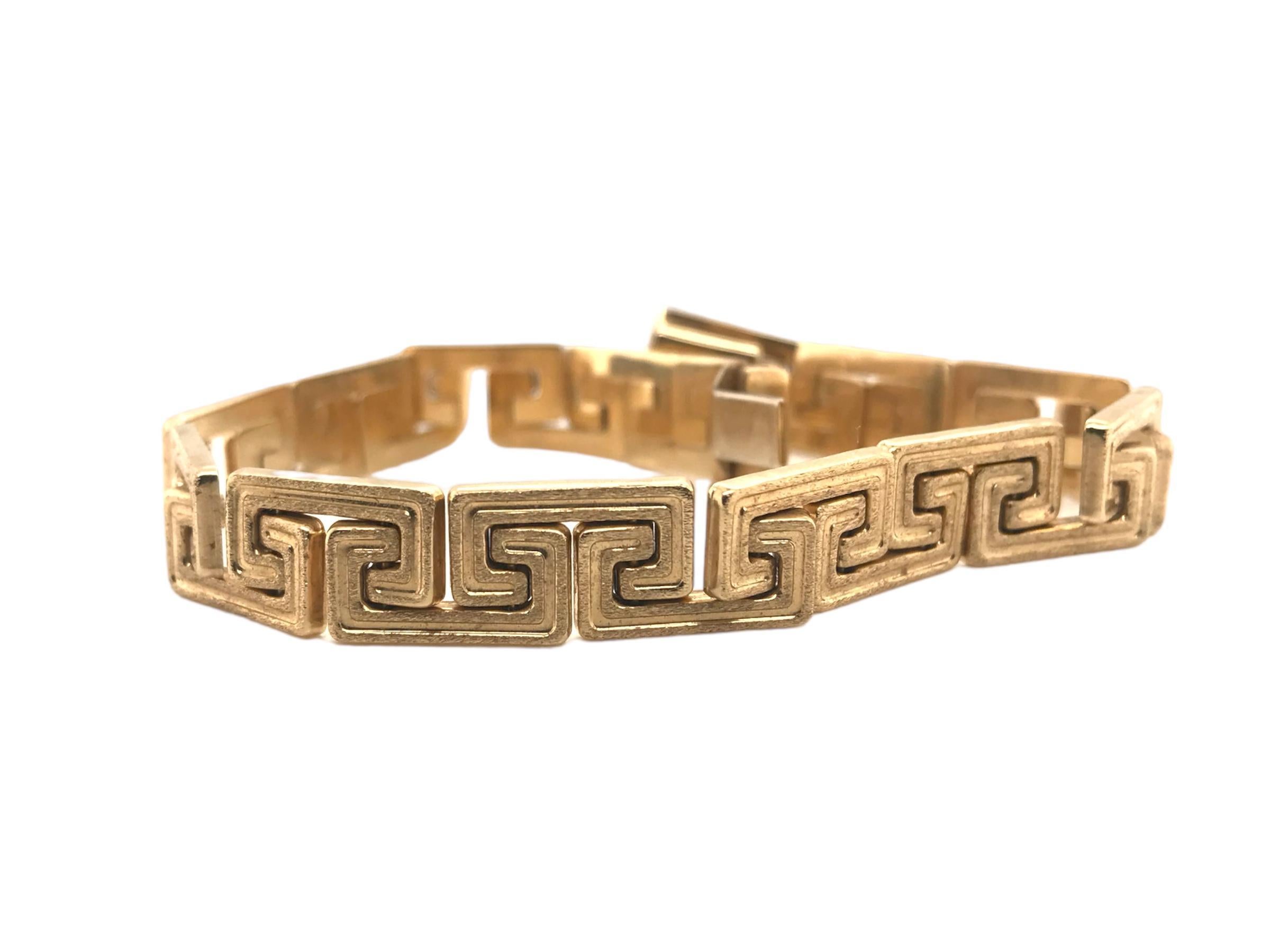 14K Gelbgold Griechisches Schlüssel-Gliederarmband im Zustand „Gut“ in Montgomery, AL