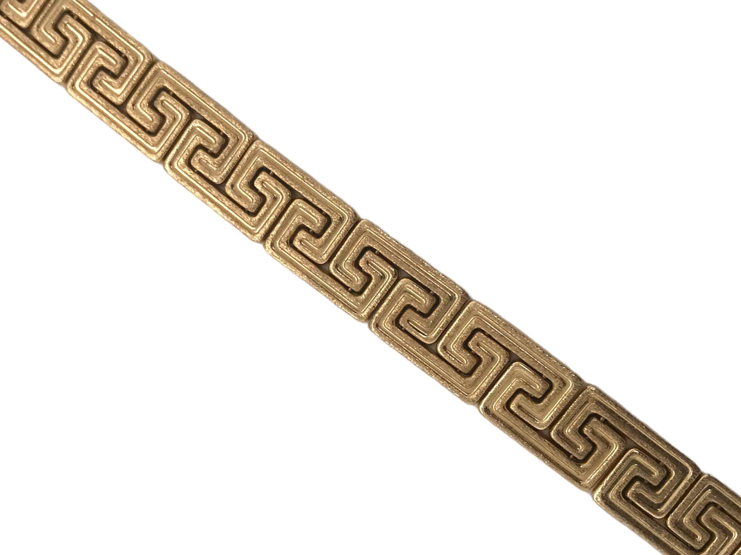 14K Gelbgold Griechisches Schlüssel-Gliederarmband Damen