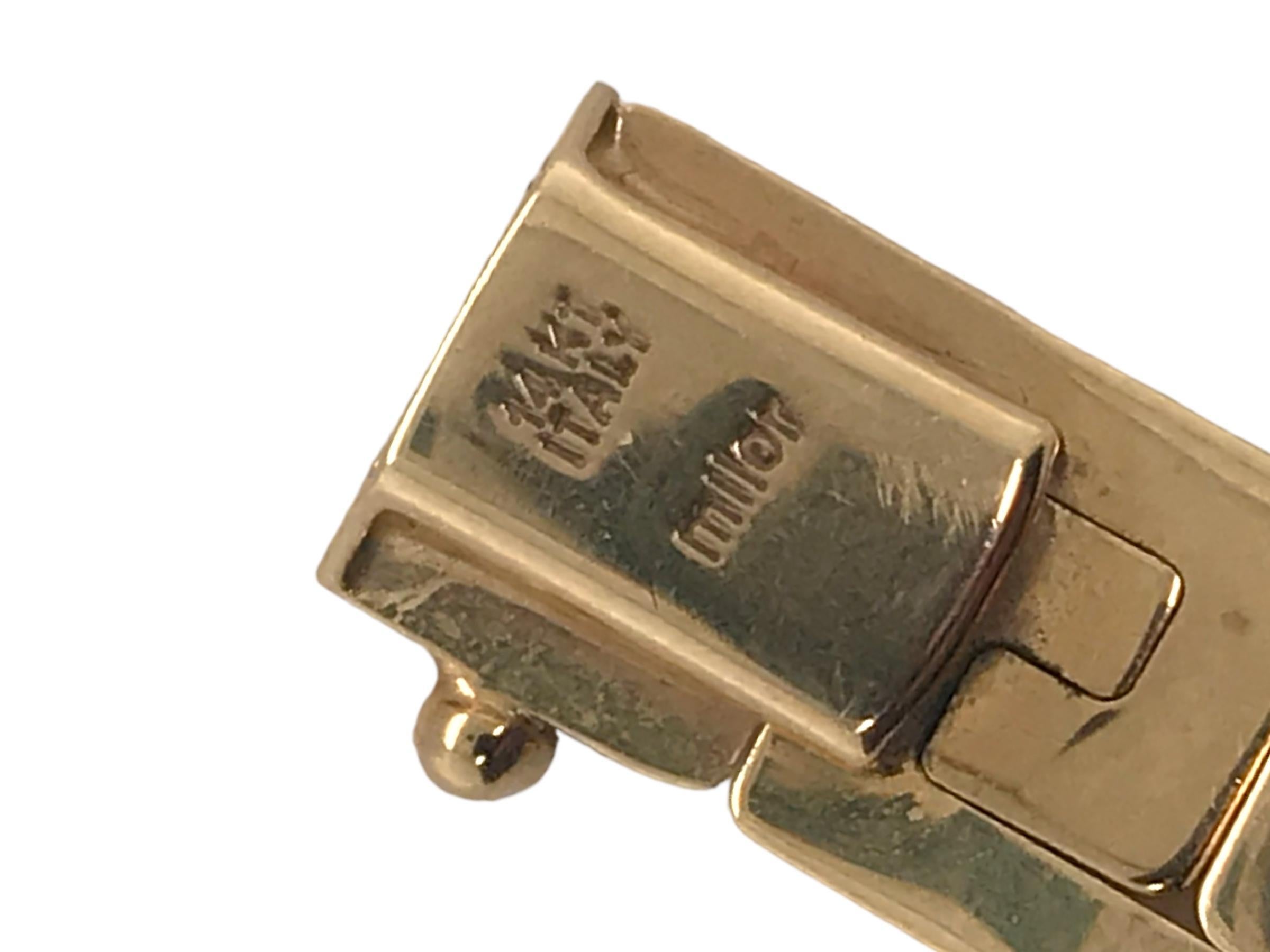 14K Gelbgold Griechisches Schlüssel-Gliederarmband 1