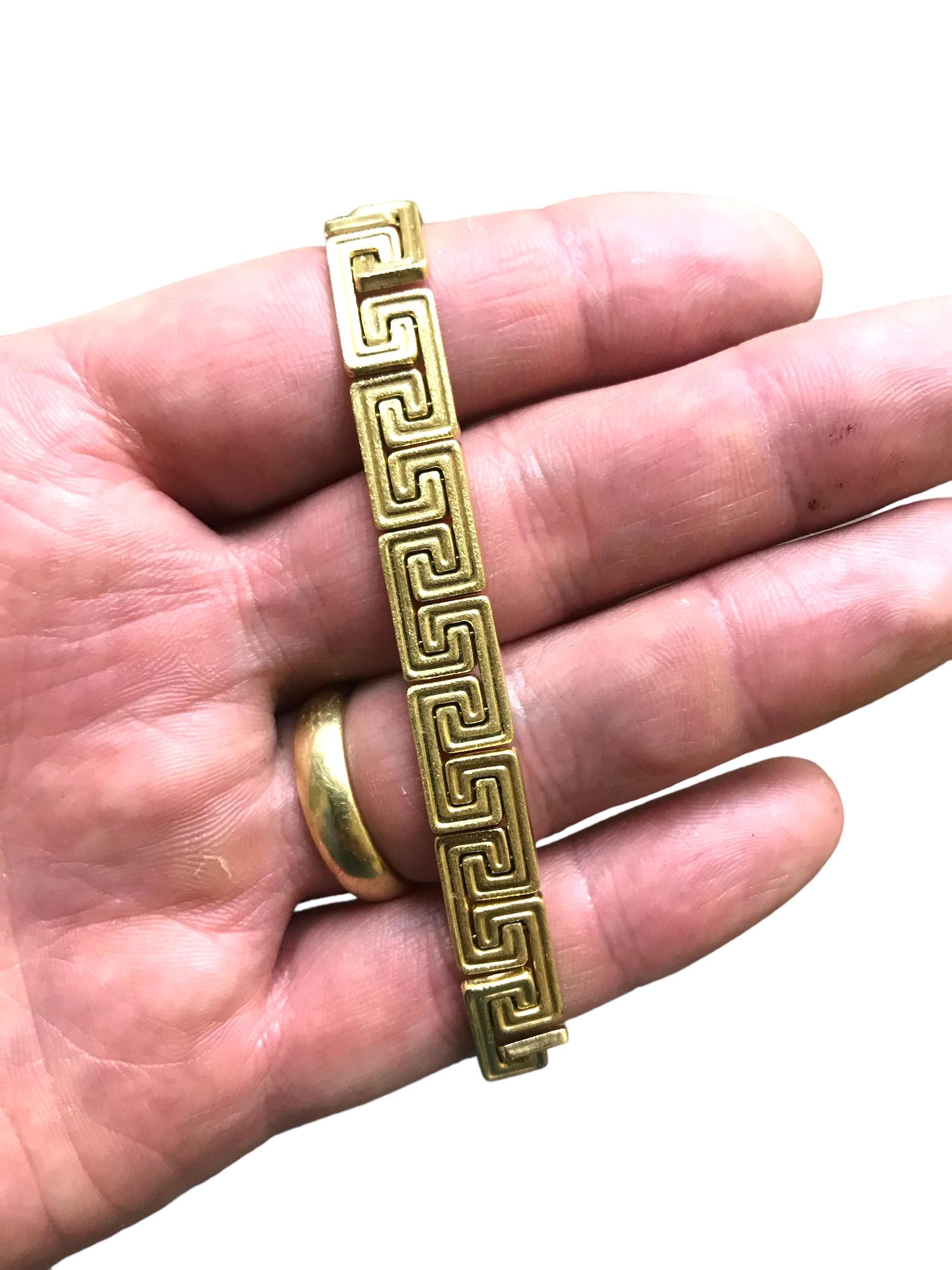 14K Gelbgold Griechisches Schlüssel-Gliederarmband 2