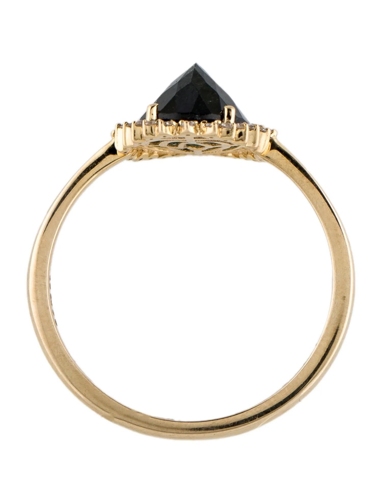 14K Yellow Gold Green Checkerboard Oval Tourmaline & Diamond Cocktail Ring Size In New Condition For Sale In Holtsville, NY