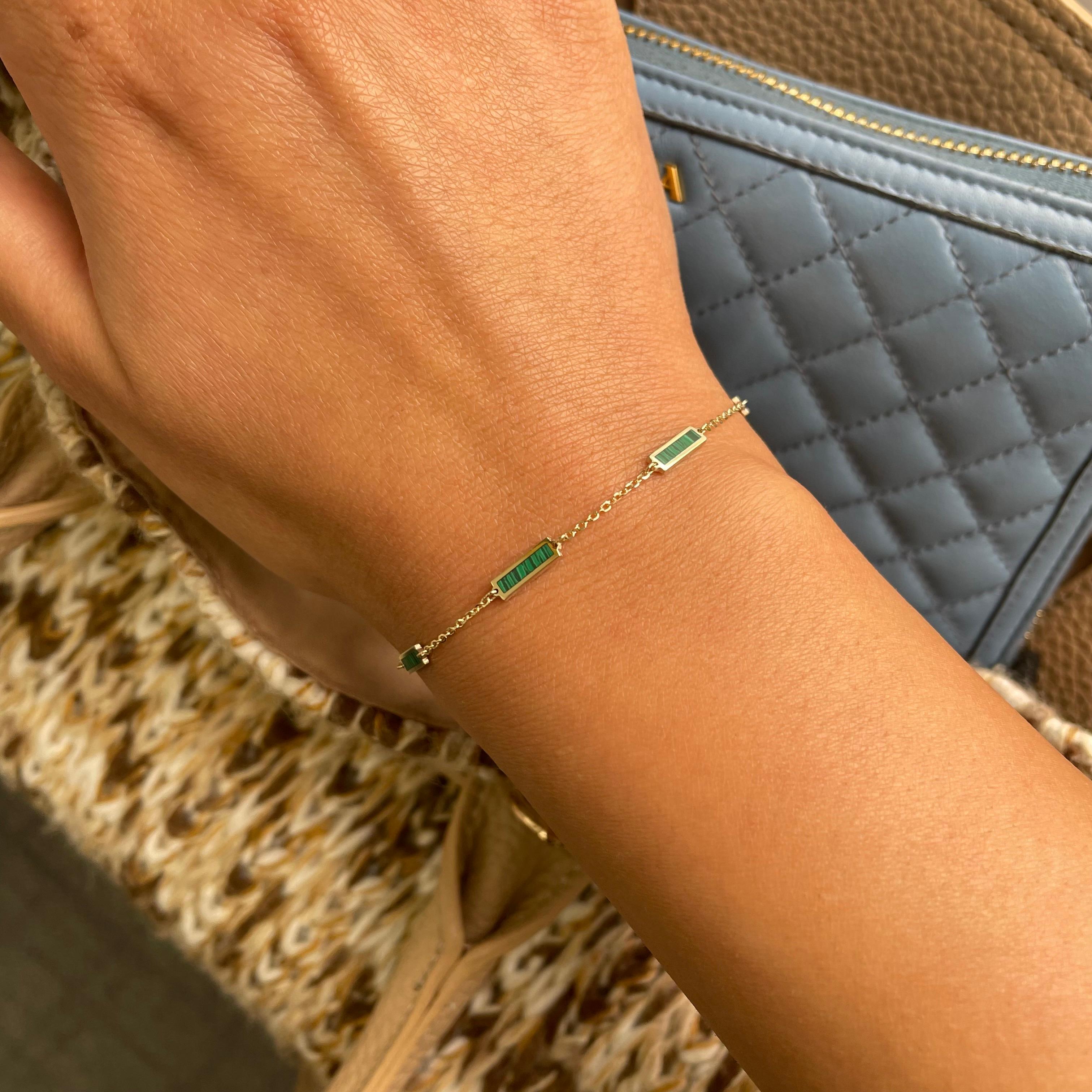 malachite bracelet gold