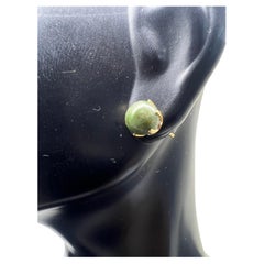 14k Yellow Gold Green Onyx Stud Earrings