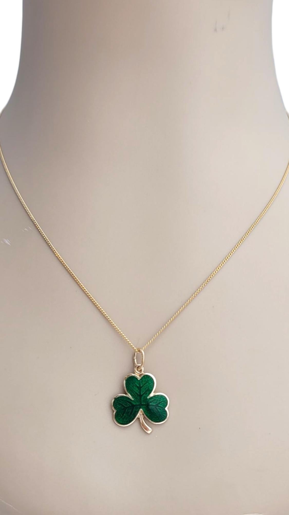 14K Yellow Gold Green Shamrock Charm #21057 1