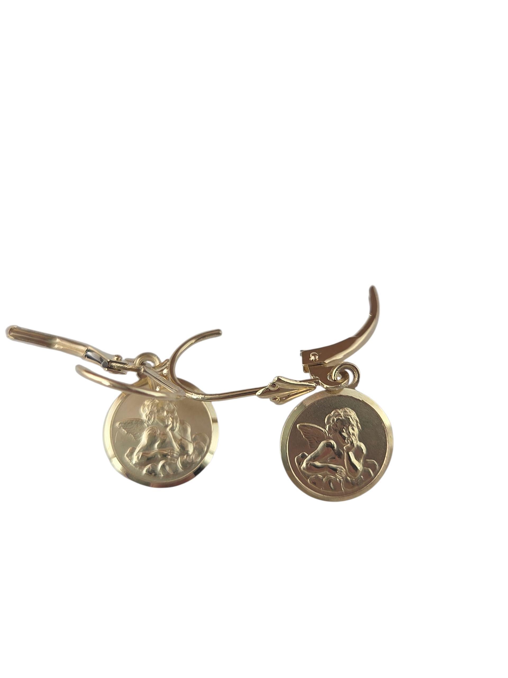 Contemporaneo Orecchini a pendente con angelo custode in oro giallo 14K #23647 in vendita
